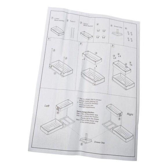 Under Sink Organizer Black Plastic 2 Tier Multipurpose Kitchen Bathroom Storage - Picture 5 of 9